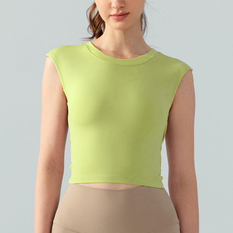 Round Neck Total Backless Casual Sports Bra Top