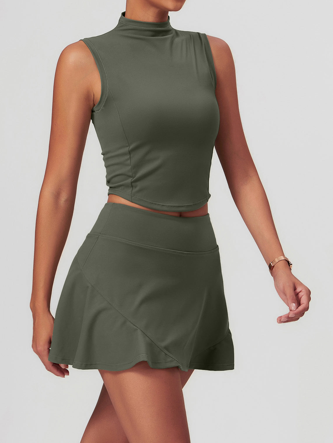 Soft Touch Turtle Neck Sleeveless Sports Top