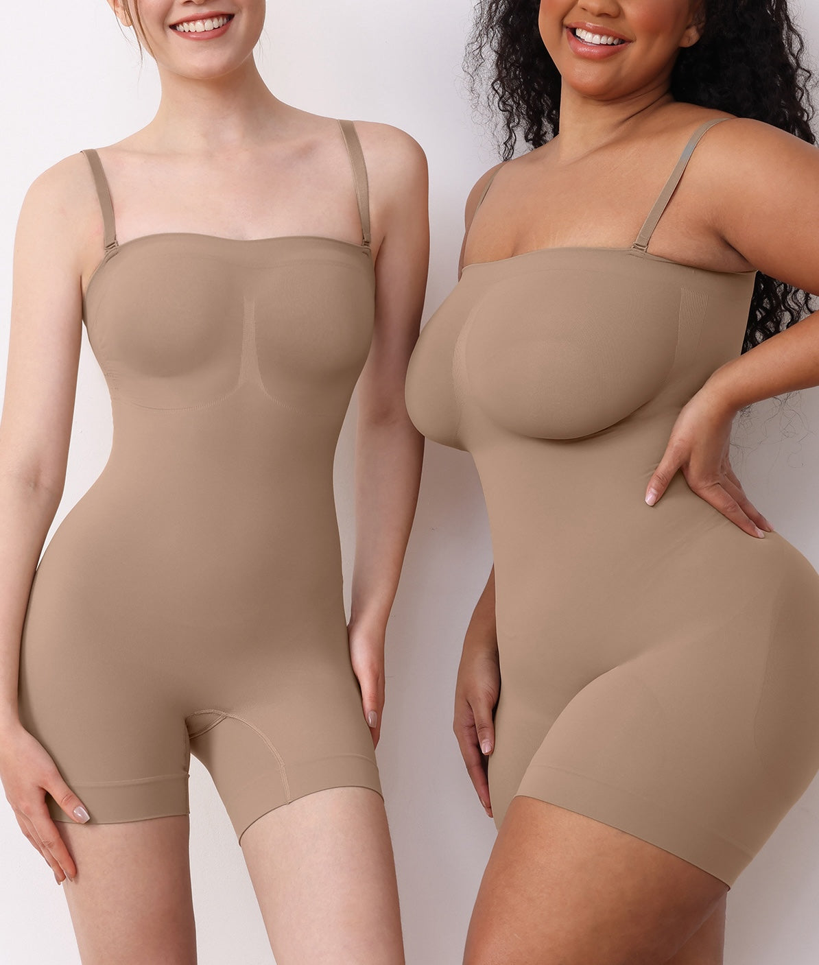 Knitted Ultra Slim Mid Thigh Detachable Straps Bodysuit