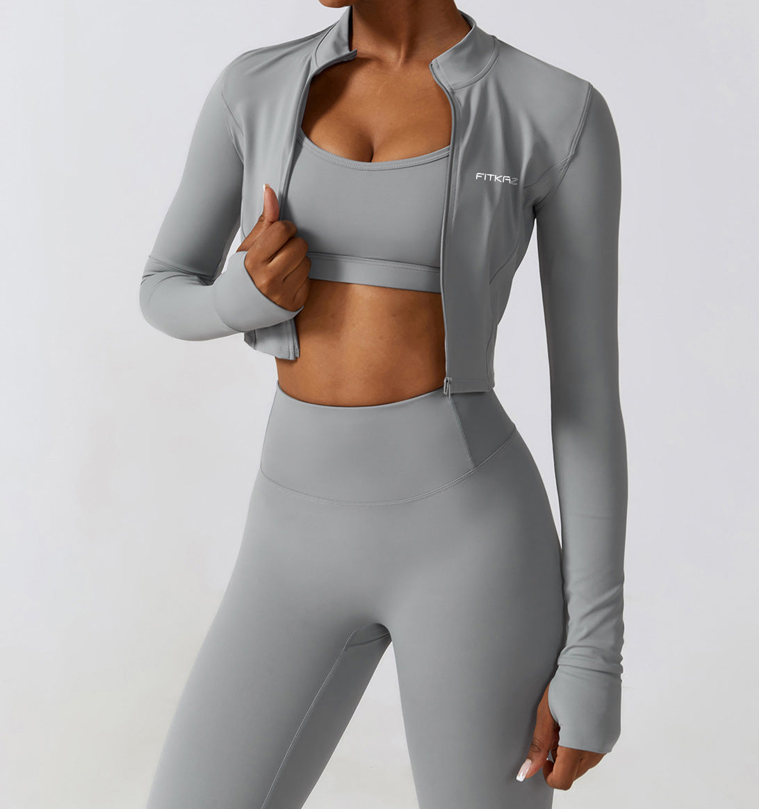 Quick Dry Crop Top Sports Jacket