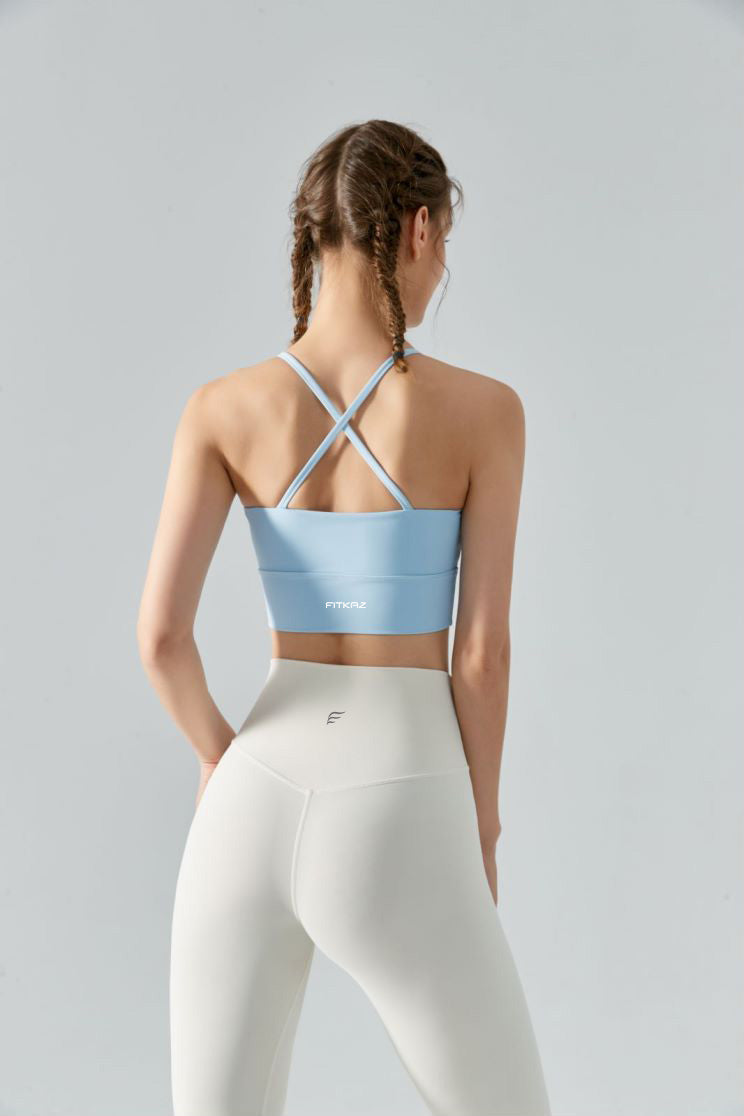 Halter Top Wrinkles Neck Sports Bra