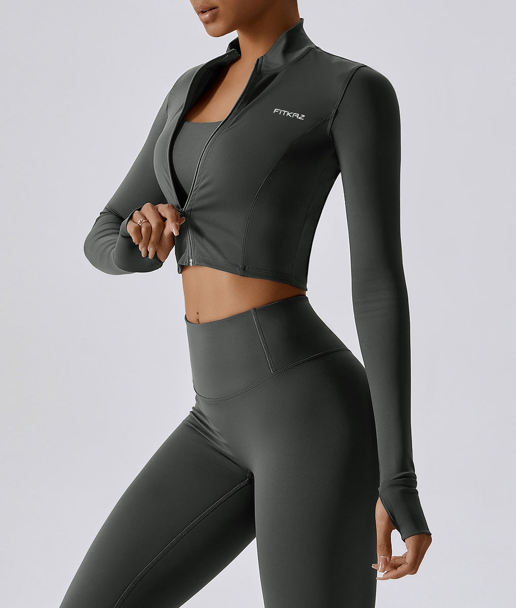 Quick Dry Crop Top Sports Jacket