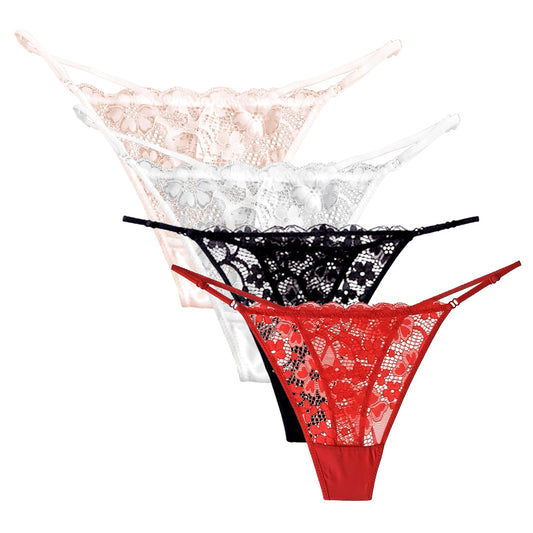 Soft Touch Adjustable Thin Straps Lace Thong