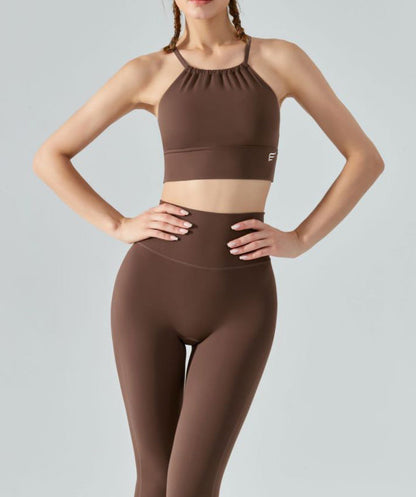 Halter Top Wrinkles Neck Sports Bra