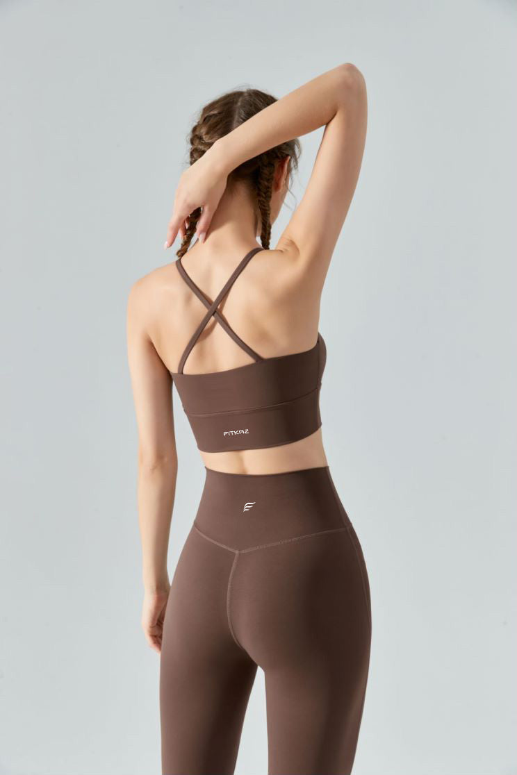Halter Top Wrinkles Neck Sports Bra