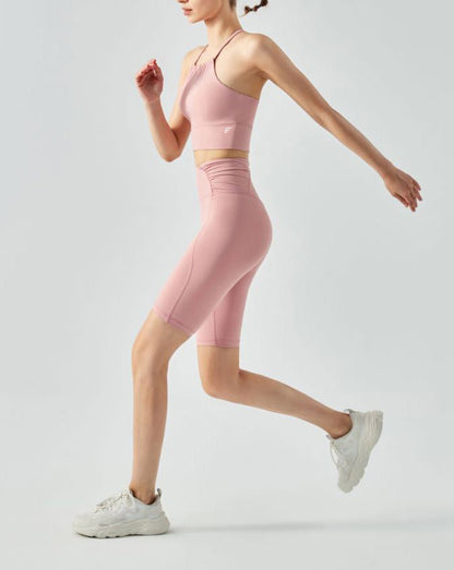 Halter Top Wrinkles Neck Sports Bra