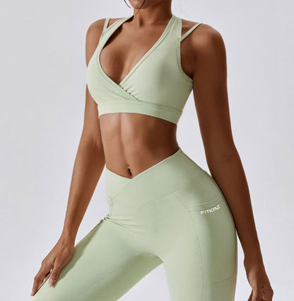 Quick Dry Breathable Deep V Sports Bra