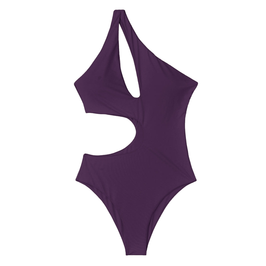 One Shoulder Irregular Hollow One Piece Swimsuit