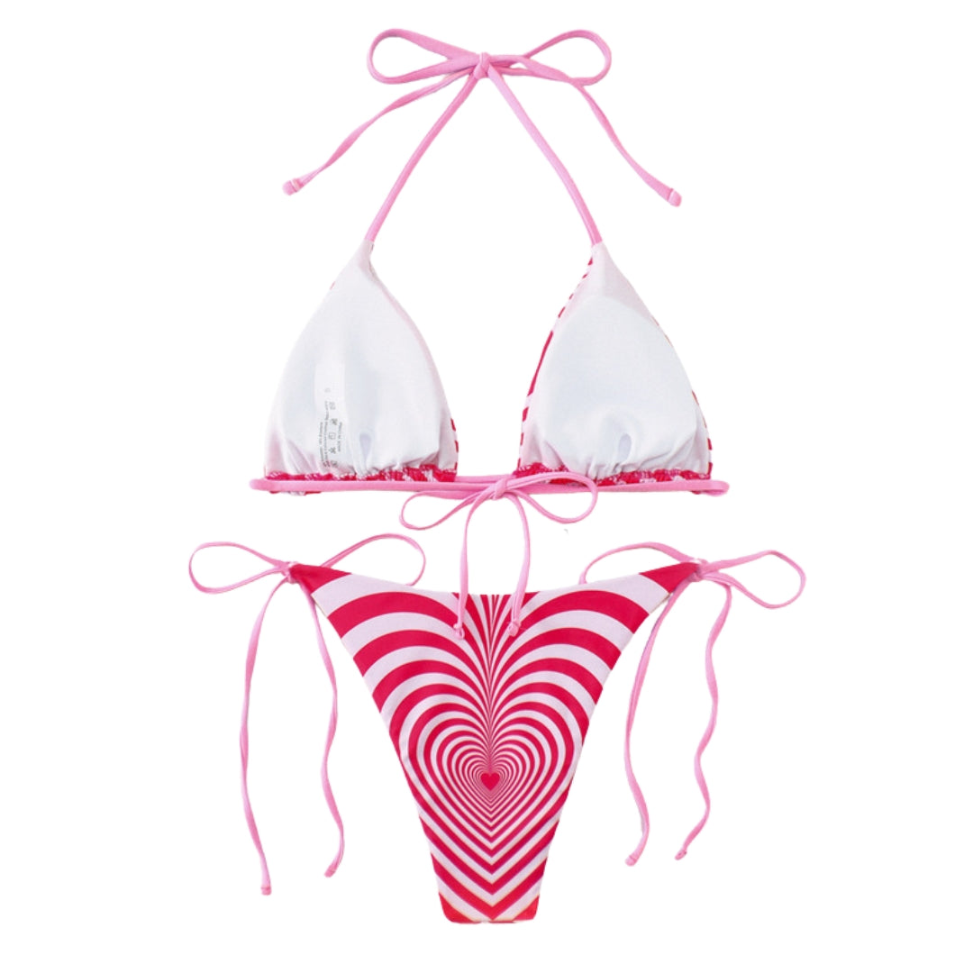Y2K Love Vortex Straps Triangle Bikini