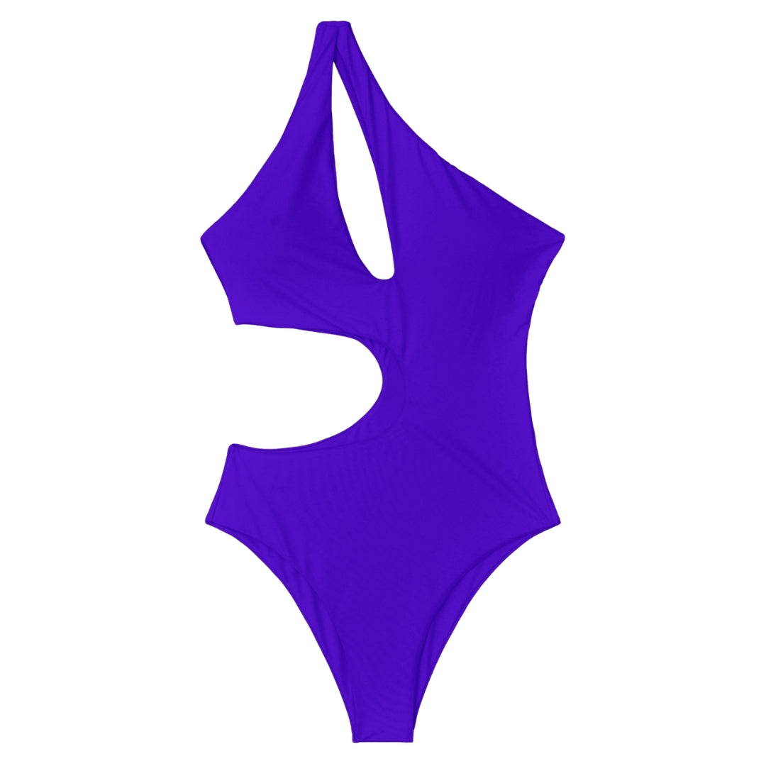 One Shoulder Irregular Hollow One Piece Swimsuit