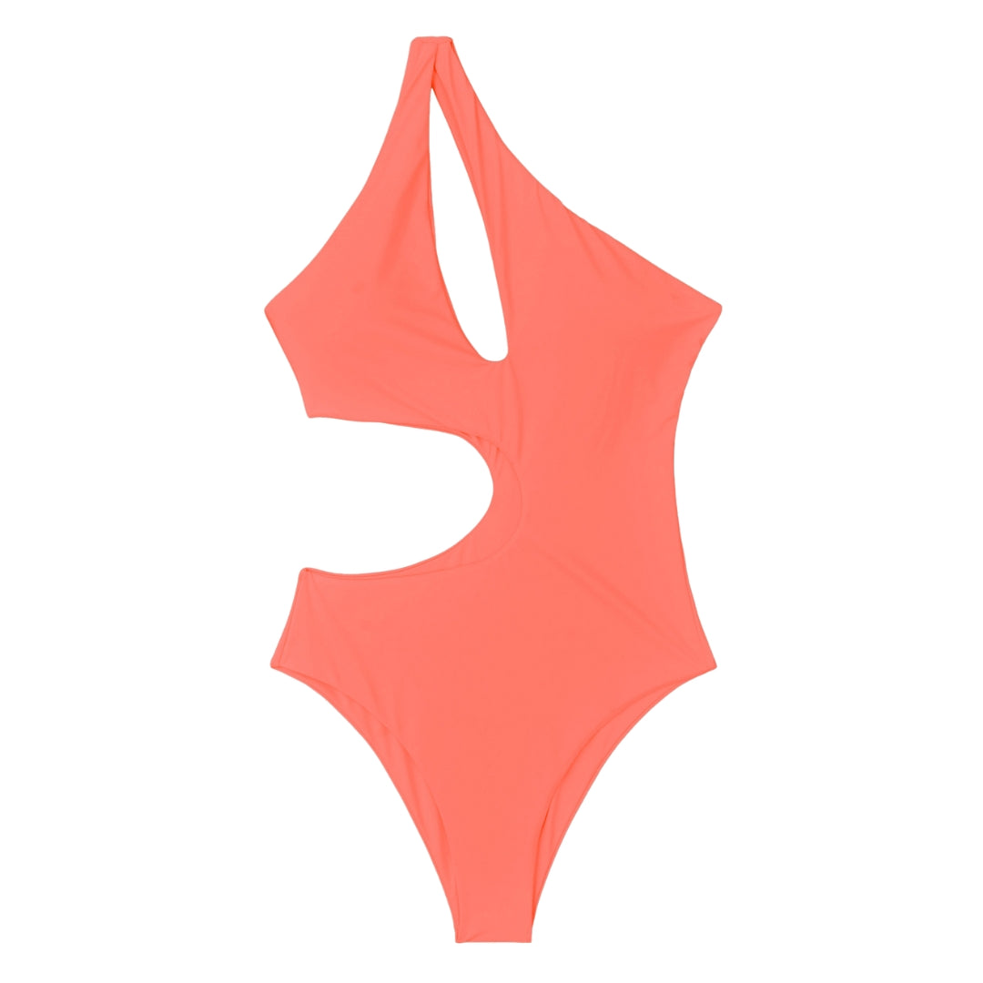 One Shoulder Irregular Hollow One Piece Swimsuit