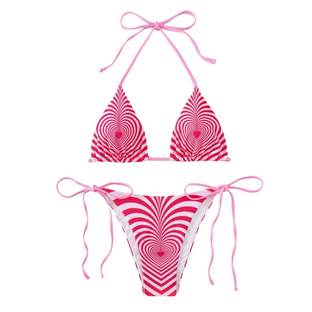 Y2K Love Vortex Straps Triangle Bikini