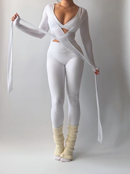 26’ Pilates Queen Wrap Top Pure White