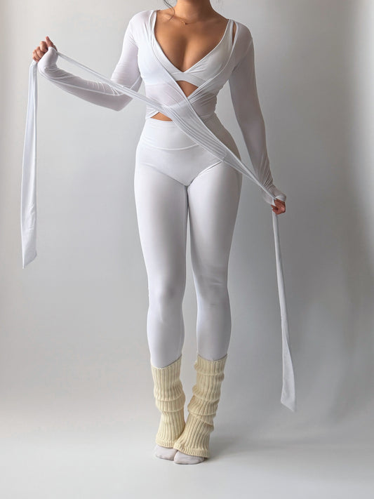 26’ Pilates Queen Wrap Top Pure White