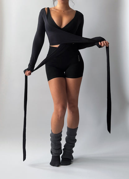 26’ Pilates Queen Wrap Top Black Pearl
