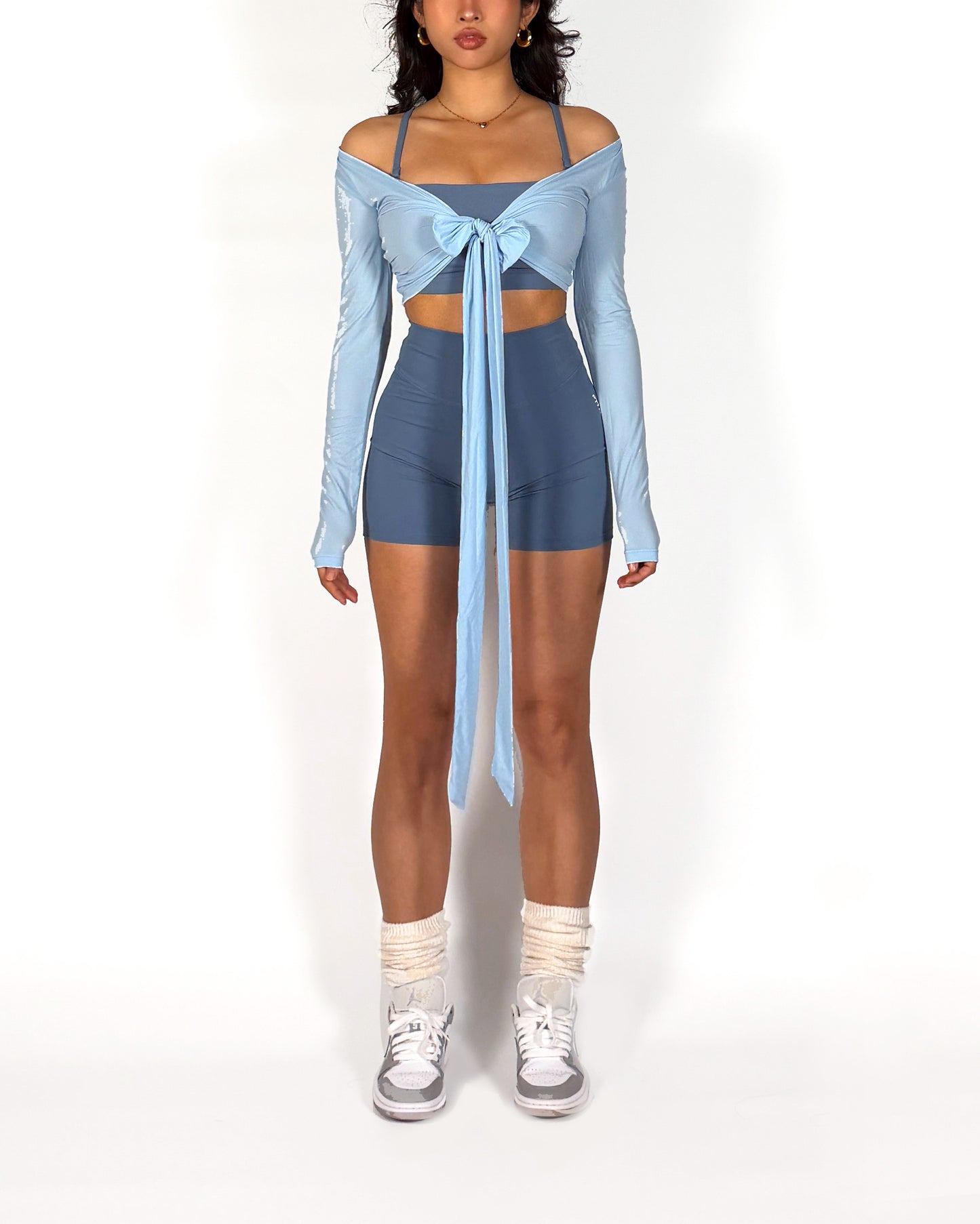 26’ Cowboy Blue Wrap Top