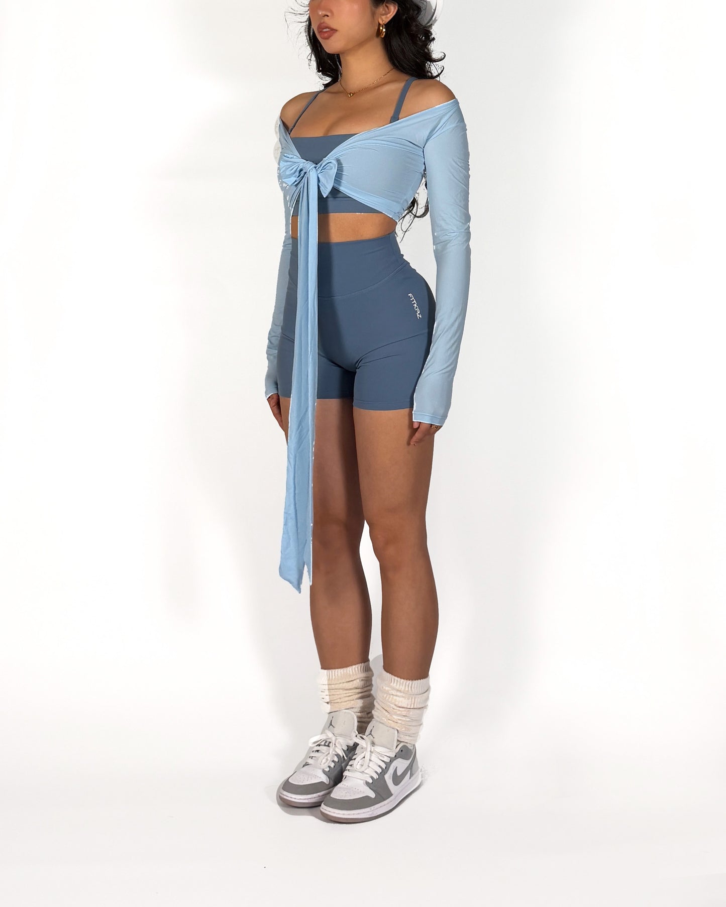 26’ Cowboy Blue Wrap Top