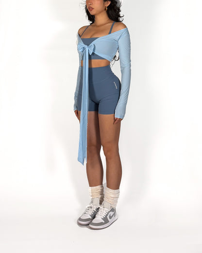 26’ Cowboy Blue Wrap Top