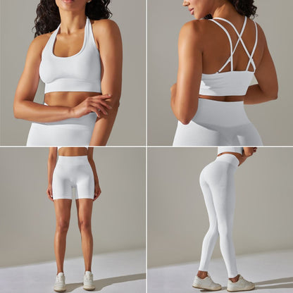 Happy Price Series Vertical Line Stretchy 4 Piece Sports Set