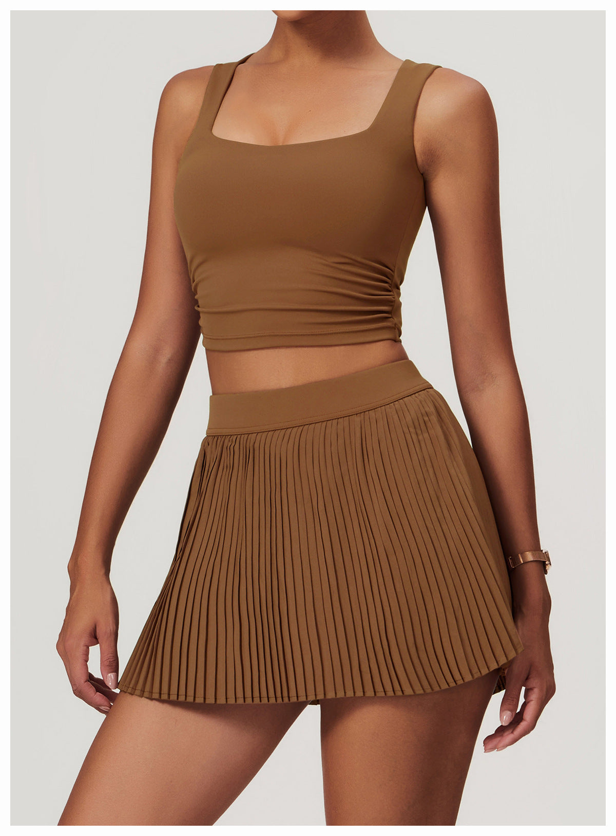 Thick Straps Flat Neck Tank Sports Top