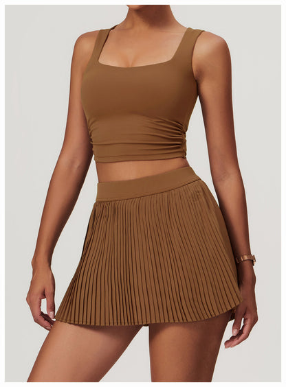 Thick Straps Flat Neck Tank Sports Top