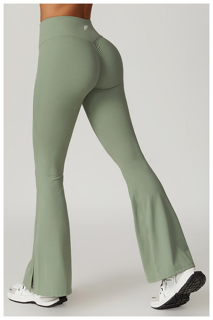 High Waist Casual Splicing Cloudy Touch Boot Cut Sports Pants