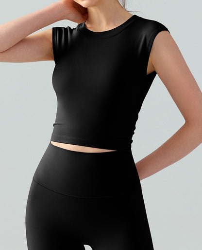 Round Neck Total Backless Casual Sports Bra Top