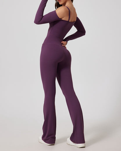 Flash Sale - Off Shoulder One-Piece Boot Cut Jumpsuit