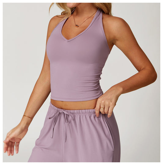 Halter V Neck I Shape Back Beauty Sports Bra