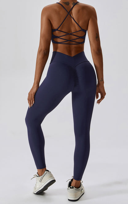 Flash Sale - Skin Touch V Shape Waist Peach Booty Leggings