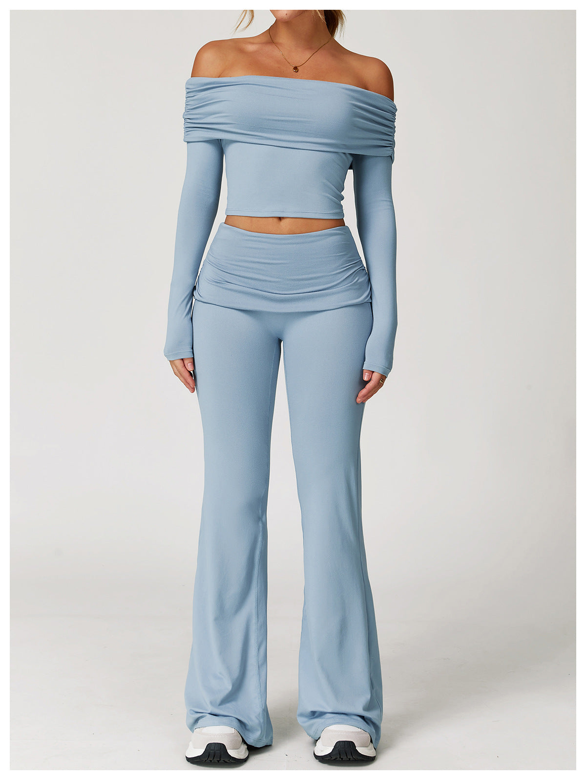 Wrinkles Waist Casual Boot Cut Sports Pants