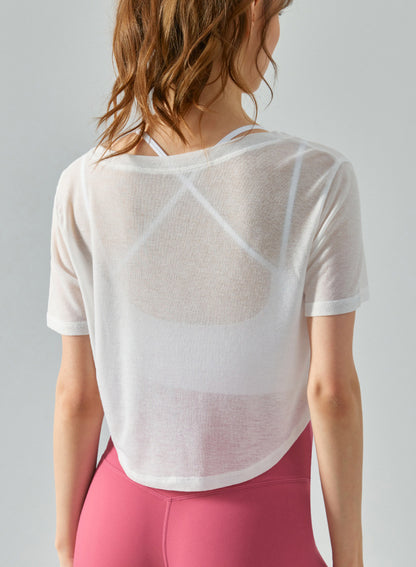 V Neck Bottons Breathable Ultra Light Yoga Top
