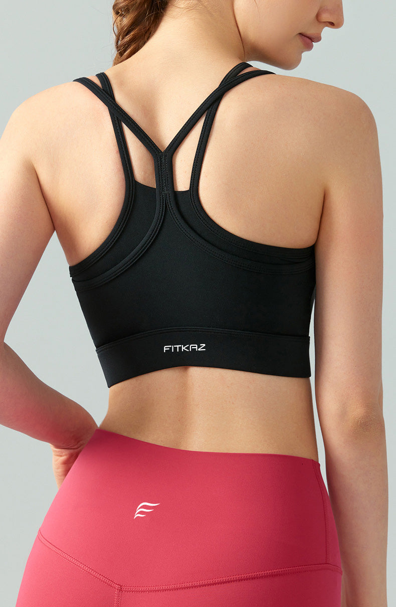 Mesh Patchwork Wrinkles Neck Sports Bra