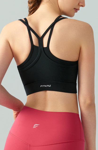 Mesh Patchwork Wrinkles Neck Sports Bra