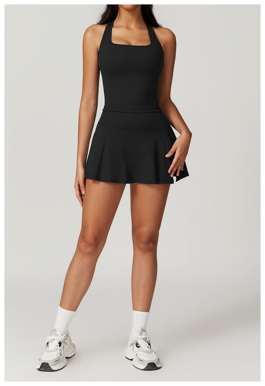 A Shape Hight Cut Build-In Shorts Mini Sports Skirts