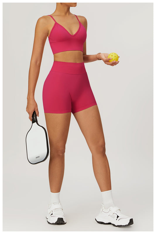 Seamless Knitted Deep V Classic Sports Bra
