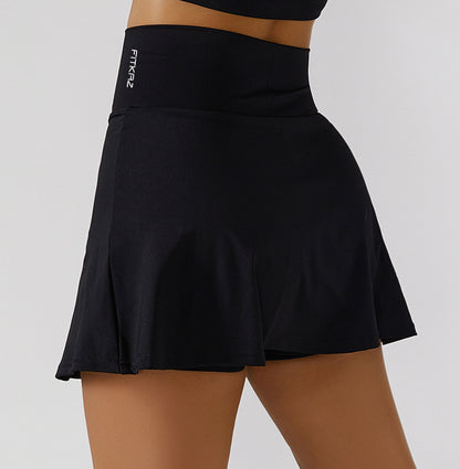 High Waist A Shape Mini Slit Build-in Sports Skirts