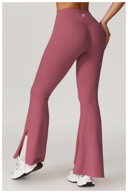 High Waist Casual Splicing Cloudy Touch Boot Cut Sports Pants