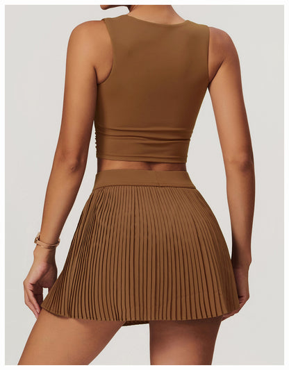 Thick Straps Flat Neck Tank Sports Top