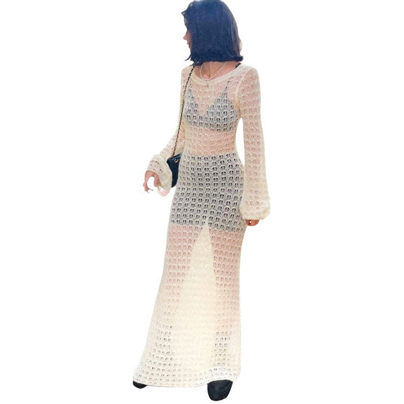 Flash Sale - Summer Knitted Hollow Boot Cut Sleeves Cover Dress