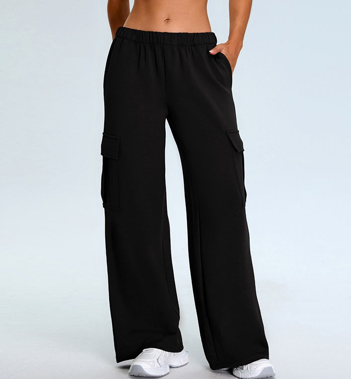 Soft Touch Winter Pockets Loose Straight Cut Sports Pants
