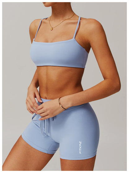 Ultra Soft High Elasticity Thin Straps Flat Tube Sports Bra