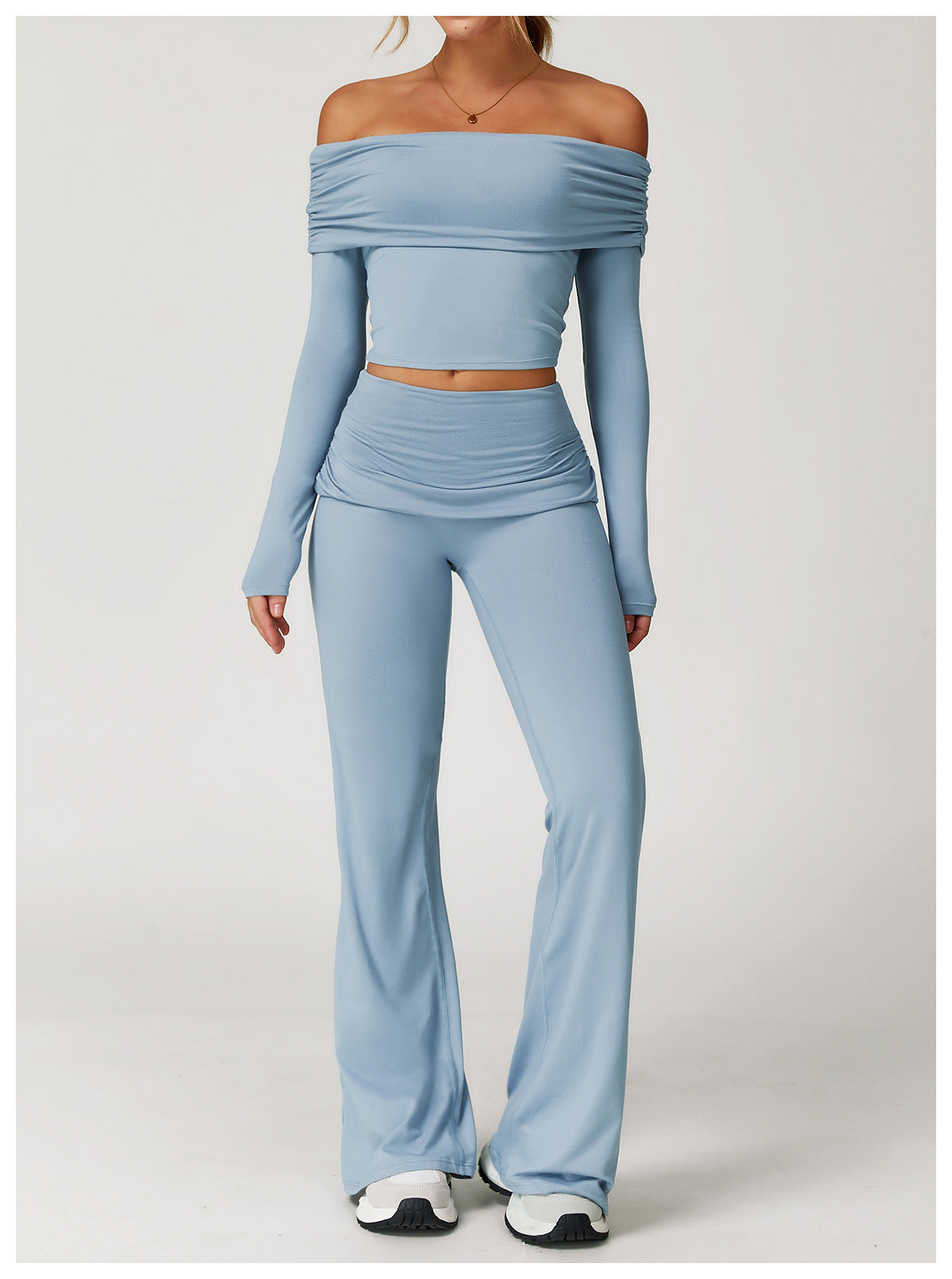 Wrinkles Waist Casual Boot Cut Sports Pants