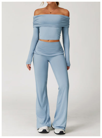 Wrinkles Waist Casual Boot Cut Sports Pants