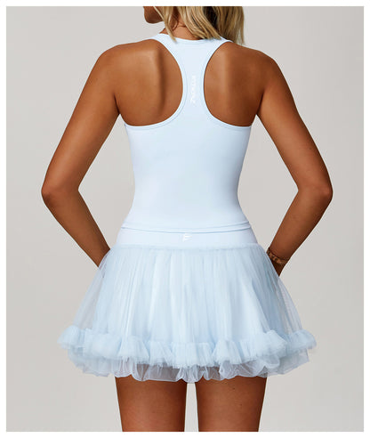 Square Neck Push Up Racer Back Sports Tank Top