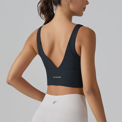 Full Coverage Deep V Back Beauty High Intensity Sports Bra