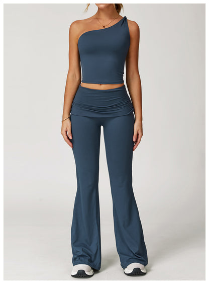 Single Shoulder Slim Casual Sports Tank Top