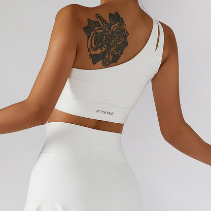 Irregular One Shoulder Thick Straps High Intensity Sports Bra