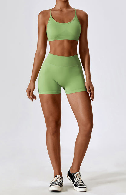 Seamless Knitted Back Beauty Sports Set