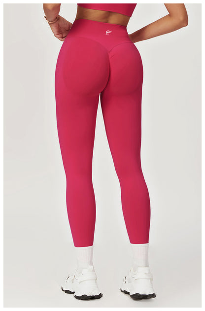 Seamless Knitted Mid High Waist High Intensity Peach Booty Sports Leggings